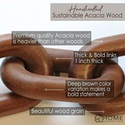 Product Elevations Acacia Wood Chain Link Decor-Modern Home Decor For Farmhouse, Book Shelves, And Racks-Rustic Coffee Table Decor (Brown) -Safavieh Furnitue Shop 51tl2UIm5vL