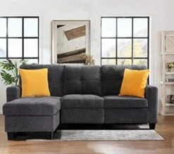 Flesser Loveseat Sofa Couch For Small Spaces With Storage Ottoman Modular Fabric Couch Sectional Sofa Set 2 Seater Sofa Sectional Sets With Pillows For Living Room Office Home, Dark Grey -Safavieh Furnitue Shop 51uJBIjlfpL. AC