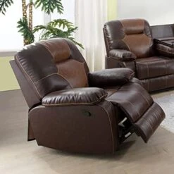 A Ainehome Living Room Furniture Couch Recliner Set With Console Storage Recliner Sofa And Loveseat Chair Sets Couch For Living Room(C-Brown Leatherel,3 Piece Set) -Safavieh Furnitue Shop 51uW5wJzauL. AC