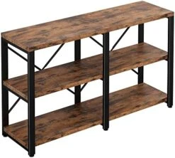 IRONCK Rustic Entryway Console Table, Long Hallway Table 47in 3-Tier, TV Stand Entertainment Center Media Stand For Living Room, Industrial Style, Vintage Brown -Safavieh Furnitue Shop 51ua 35d0L. AC