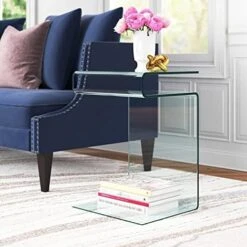 Glass Nightstand,Side Table,S-Shaped End Table For Living Room,Bedside Table For Bedroom -Safavieh Furnitue Shop 51utzaVLcL. AC