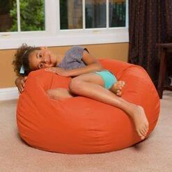 Posh Beanbags Bean Bag Chair, Large-38in, Solid Orange -Safavieh Furnitue Shop 51v13FQ4rlL