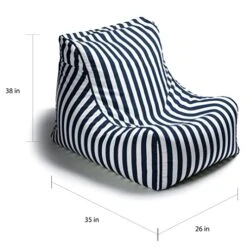 Jaxx Ponce Outdoor Bean Bag Chair, Navy -Safavieh Furnitue Shop 51v9mYKOtzL