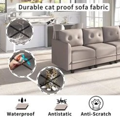 LLappuil Modular Sectioanl Sofa 9 Seater Oversized Couch With Storage U Shape Sectional With Ottoman, Waterproof Anti-Scratch Antistatic, Brown -Safavieh Furnitue Shop 51vPXN30eDL 1