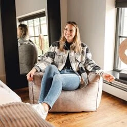 Big Joe Hug Bean Bag Chair, Gray Hyde, 3ft -Safavieh Furnitue Shop 51wbMkSXlVL