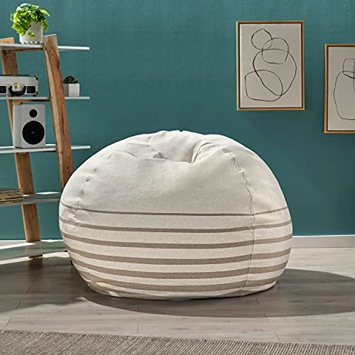 Christopher Knight Home Hudgeons 5 Foot Striped Bean Bag - Natural/Brown Stripes 2 Christopher Knight Home Hudgeons 5 Foot Striped Bean Bag - Natural/Brown Stripes - Image 2