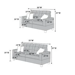 Poundex Bobkona Aria Faux Leather 2 Piece Sofa And Loveseat Set, Espresso 10 Poundex Bobkona Aria Faux Leather 2 Piece Sofa And Loveseat Set, Espresso -Safavieh Furnitue Shop 51wr4mmLNQL