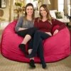 ULTIMATE SACK 5000 (5 Ft.) Bean Bag Chair: Giant Foam-Filled Furniture - Machine Washable Covers, Durable Inner Liner, 100% Virgin Foam. Comfy Bean Bag Chair. (Pink, Fur)