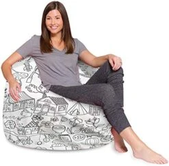 Posh Beanbags Bean Bag Chair, Large-38in, Solid Orange -Safavieh Furnitue Shop 51xU1cQT9yL. AC