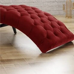 Christopher Knight Home Garret Tufted Velvet Chaise Lounge, Garnet / Dark Brown -Safavieh Furnitue Shop 51yQ2iNfv3L