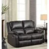 Elountik Modern Zuriel Motion Reclining Loveseat With Tight Back & Seat Cushion,Tight Pillow Top Arm, Recliner Loveseat With Motion Reclining Mechanism For Living Room (Black PU, Reclining Loveseat)
