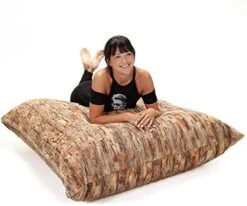 Jaxx Bean Bags Pillow Saxx Bean Bag Chairs, 5.5 Feet, Premium Luxe Fur - Silver Fox -Safavieh Furnitue Shop 51zqgRWNLsL. AC