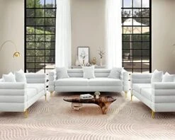 AMERLIFE Sofa, 2 Piece Sofa Set, Loveseat Set- Oversize Sofa Couch, Comfy Sofa For Living Room- Bouclé Deep Seat Sofa, White Sofa -Safavieh Furnitue Shop 51zshrHOqWL. AC