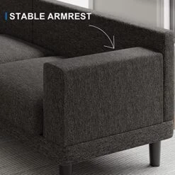 Belffin Fabric Sectional Couch With Reversible Ottoman L Shaped Sofa With Chaise 3 Seat Modern Sectional Sofa Charcoal Grey -Safavieh Furnitue Shop 612mKmRzjoL