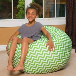 Posh Creations Large Bean Bag Soft Cozy Animal Chair For Bedrooms, Kids Lounger, Large-24 Inch, Chevron Green And White (sdfds) -Safavieh Furnitue Shop 61fWr16Tk1L