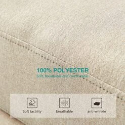 Harper & Bright Designs Classic Living Room Sofa Single Seat Chair With Armrest And Wood Legs, Beige Fabric With Silver Nails Decoration -Safavieh Furnitue Shop 61oWVNDrDCL