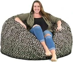 ULTIMATE SACK 5000 (5 Ft.) Bean Bag Chair: Giant Foam-Filled Furniture - Machine Washable Covers, Durable Inner Liner, 100% Virgin Foam. Comfy Bean Bag Chair. (Pink, Fur) -Safavieh Furnitue Shop 61xqPnqNW1L. AC 1