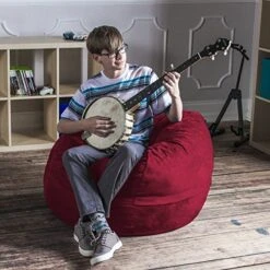 Jaxx Saxx 3 Foot Bean Bag Chair With Removable Cover, Cinnabar -Safavieh Furnitue Shop 61yqpynudoL